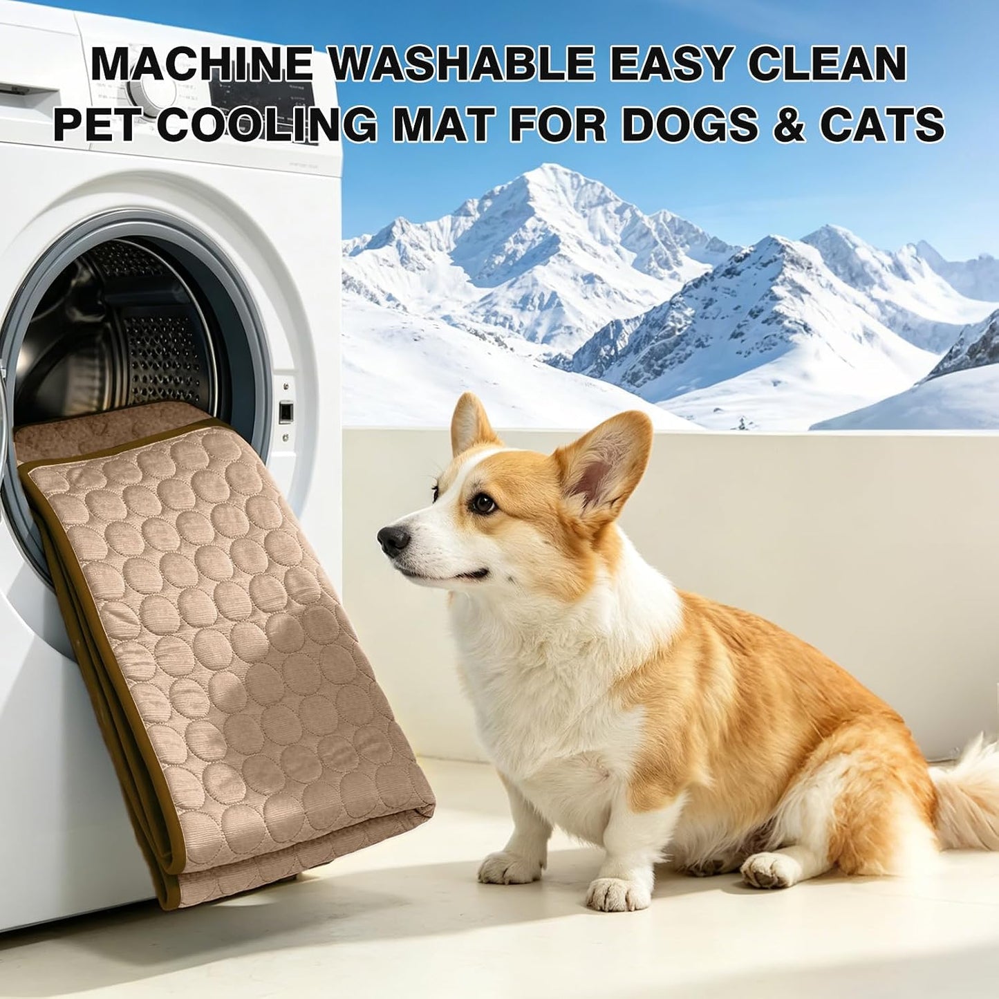 Dog Cooling Mat, Thick & Durable Cooling Mat for Dogs(Q-Max>0.4) | Arc-Chill Tech Washable & Non-Slip Cold Dog Bed Pad-For Pets Kennel, Crate, Sofa, Bed, Floor,Car Seats, Indoor & Outdoor Use
