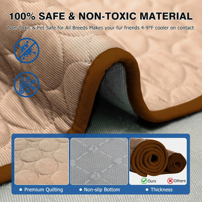 Dog Cooling Mat, Thick & Durable Cooling Mat for Dogs(Q-Max>0.4) | Arc-Chill Tech Washable & Non-Slip Cold Dog Bed Pad-For Pets Kennel, Crate, Sofa, Bed, Floor,Car Seats, Indoor & Outdoor Use