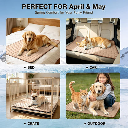 Dog Cooling Mat, Thick & Durable Cooling Mat for Dogs(Q-Max>0.4) | Arc-Chill Tech Washable & Non-Slip Cold Dog Bed Pad-For Pets Kennel, Crate, Sofa, Bed, Floor,Car Seats, Indoor & Outdoor Use